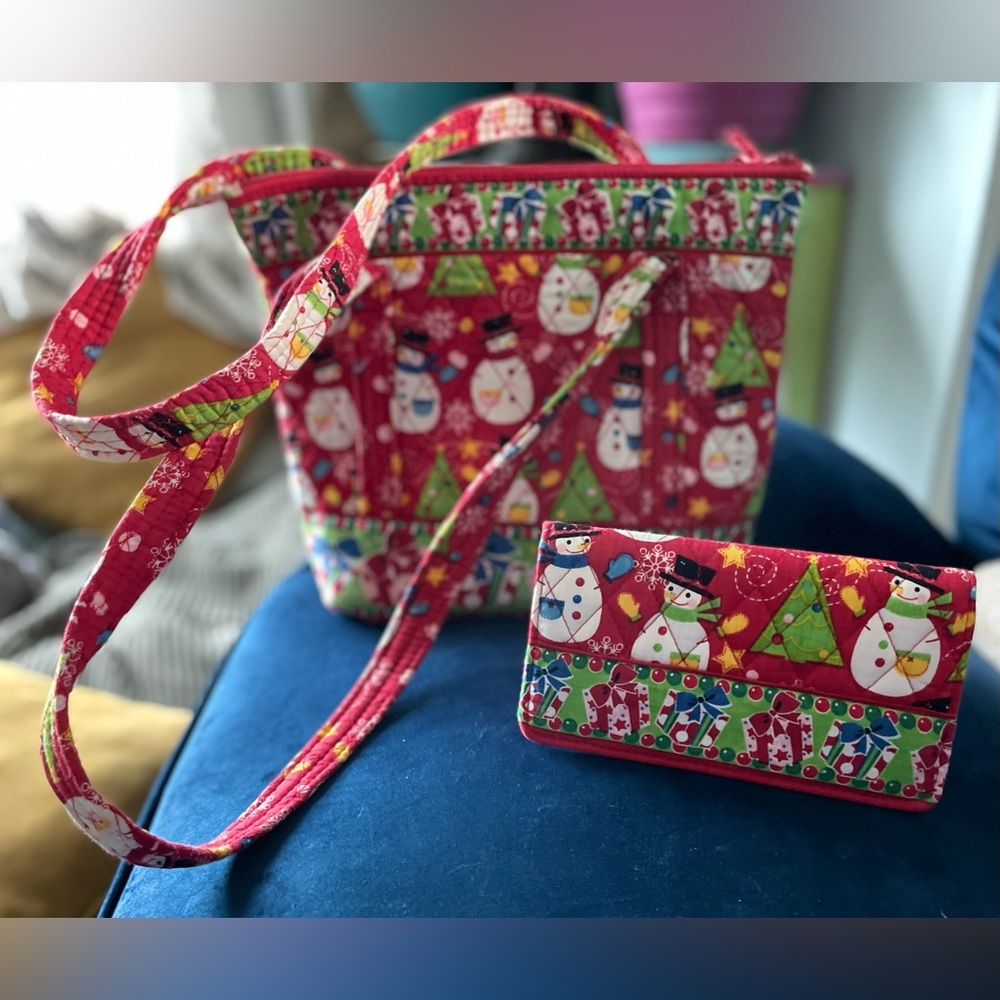 Christmas Quilted Bag with Matching Wallet